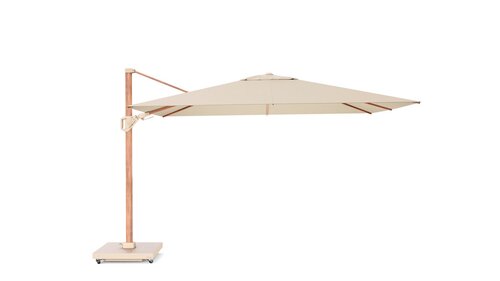 Platinum zweefparasol Challenger T² premium Teak look 260x350 Champagne - afbeelding 3