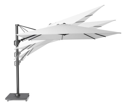 Platinum zweefparasol Challenger T² Sandstone frame, 300x300 Champagne - afbeelding 7