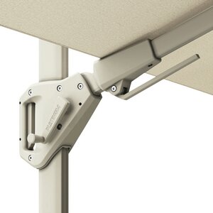 Platinum zweefparasol Challenger T² Sandstone frame, 300x300 Champagne - afbeelding 8