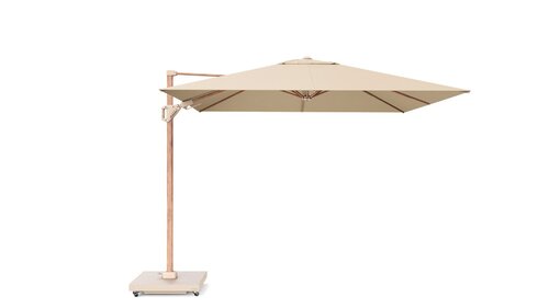 Platinum zweefparasol Challenger T² Teak look frame, 300x300 Champagne - afbeelding 2