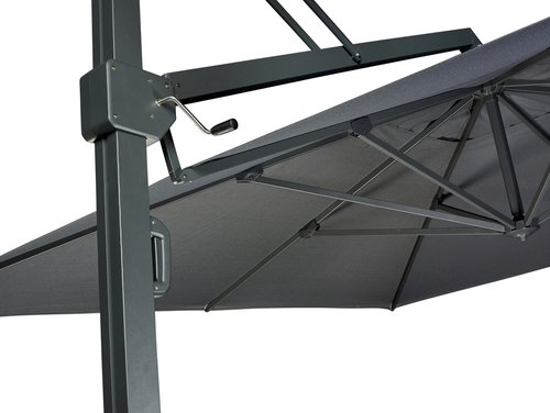 Platinum Zweefparasol Icon Premium 400 x 300 cm Faded black - afbeelding 2