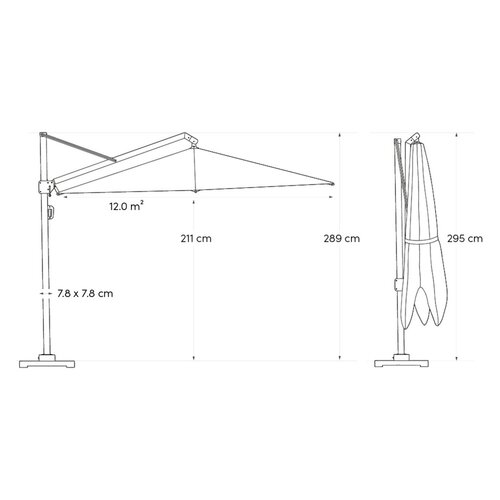 Platinum zweefparasol Icon Premium 400x300 Manhattan - afbeelding 8