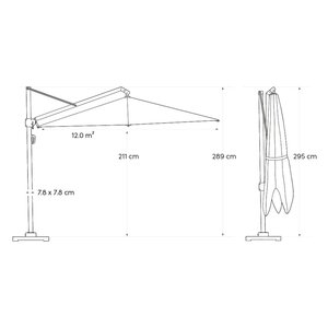 Platinum zweefparasol Icon Premium 400x300 Manhattan - afbeelding 8