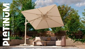 Platinum Zweefparasol Nexus T² Champagne Vierkant 300 x 300 cm - afbeelding 4