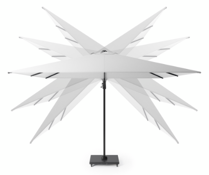 Platinum Zweefparasol Voyager T² Premium 270x270 cm Faded Black - afbeelding 4