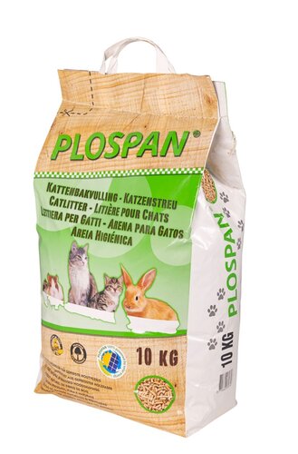 Plospan kattenbakhoutkorrels - 10 Kg