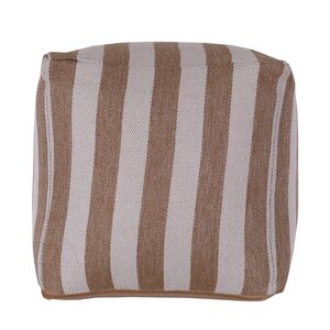 Poef 45 x 45 x 35 cm stripes natural/white - afbeelding 2