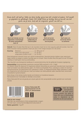 Pokon Bio Kruiden Mest 1kg  - afbeelding 2