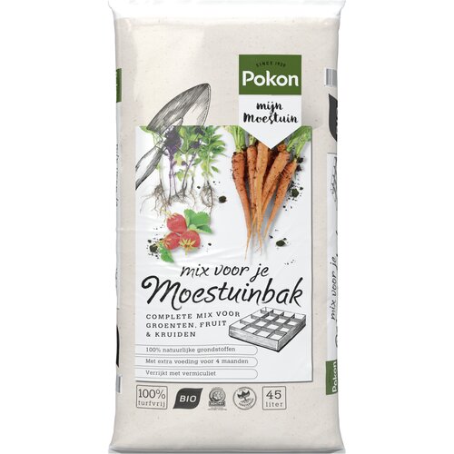 Pokon Bio Mix voor je Moestuinbak Turfvrij 45L - afbeelding 1