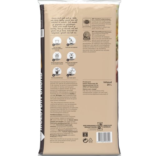 Pokon Bio Moestuingrond Turfvrij 20L - afbeelding 2