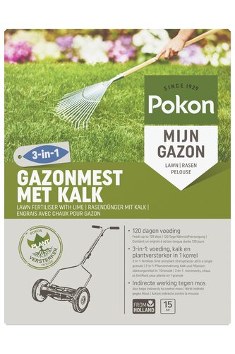 Pokon Gazonmest met Kalk 1kg voor 15mВ - afbeelding 1