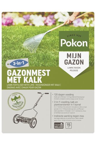 Pokon Gazonmest met Kalk 1kg voor 15m² - afbeelding 1