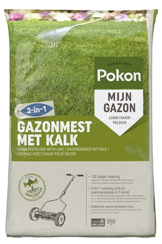 Pokon Gazonmest met Kalk 3-in-1 250m2 - afbeelding 1