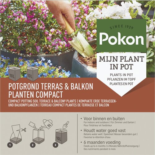 Pokon Kokos Potgrond Terras & Balkon Compact 20L  - afbeelding 1