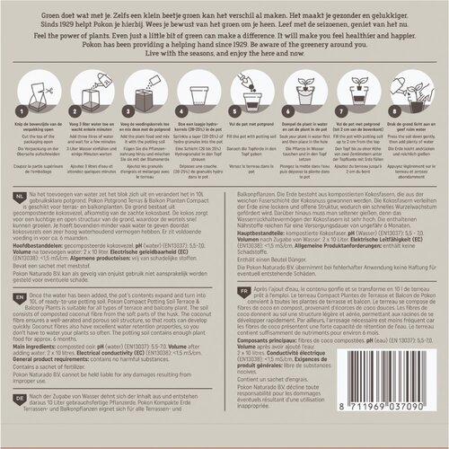 Pokon Kokos Potgrond Terras & Balkon Compact 20L OP=OP - afbeelding 2