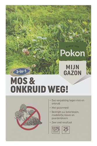 Pokon Mos en Onkruid Weg! 3-in-1 voor 25m² OP=OP - afbeelding 2
