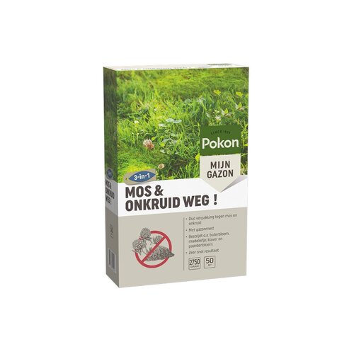 Pokon Mos en Onkruid Weg! 3-in-1 voor 50m² OP=OP