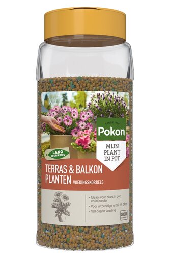 Pokon Terras & Balkon Planten Voedingskorrels 800gr OP=OP - afbeelding 1