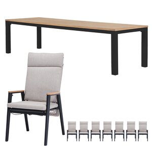 Royal Seasons Portland 8-zits tuinset met verstelbare stoelen - afbeelding 1