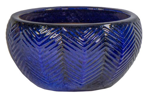 Portly Bowl Fishbone Falling Blue - Ø 18 x H 10 cm