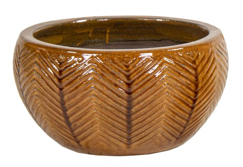 Portly Bowl Fishbone Honey - Ø 18 x H 10 cm