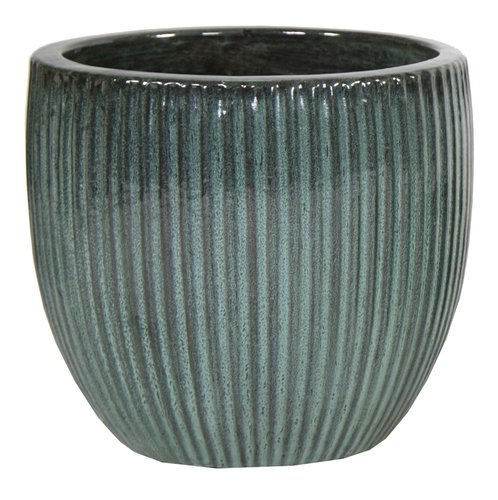 Portly Egg Rib Moss Green - Ø 28 x H 25 cm