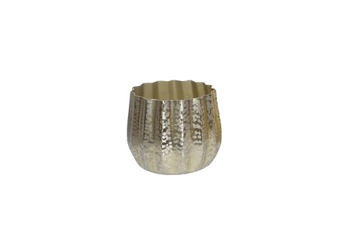 Pot alu D 17 x H 14,5 cm brush gold