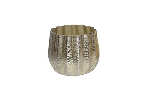 Pot alu D 20 x H 19,5 cm brush gold