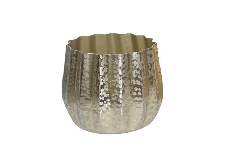 Pot alu D 25 x H 24 cm brush gold