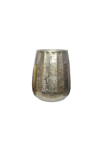Pot alu D 30 x H 50 cm brush gold