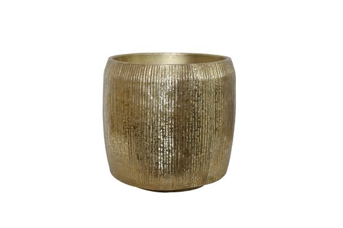 Pot alu D 52 x H 49 cm brush gold