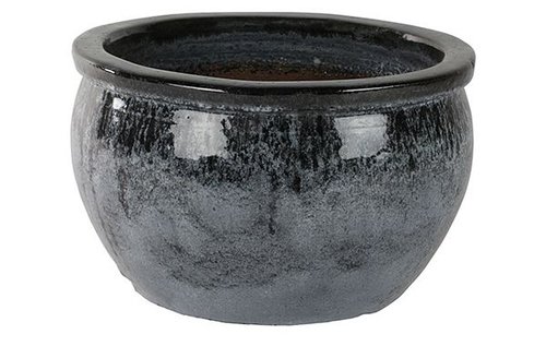Pot Bavaria marble black D46 H25