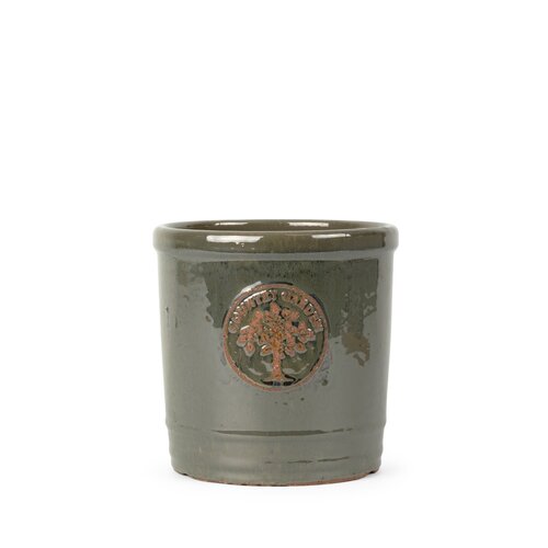 Pot cilinder country garden D 20 x H 19 cm copper blue