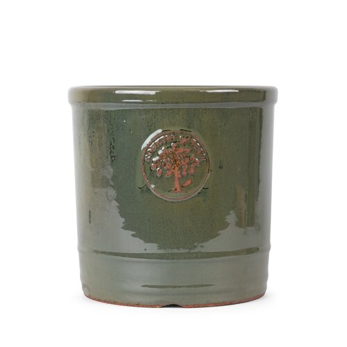 Pot cilinder country garden D 26 x H 25 cm copper blue