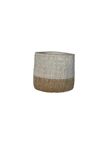  Pot Cilinder D12,5 x H10,5 cm Wit/Naturel