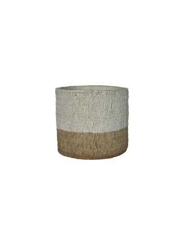  Pot Cilinder D15,5 x H13,5 cm Wit/Naturel