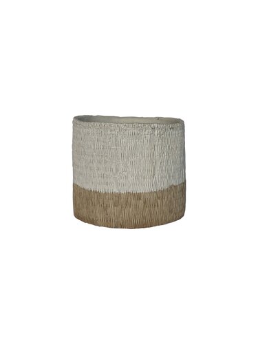  Pot Cilinder D21 x H17,5 cm Wit/Naturel