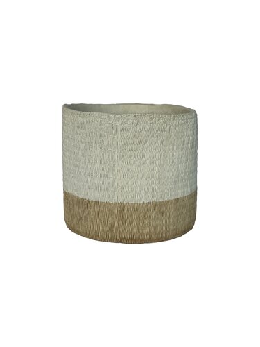  Pot Cilinder D26,5 x H24 cm Wit/Naturel