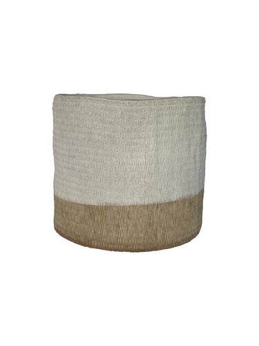  Pot Cilinder D31 x H28 cm Wit/Naturel