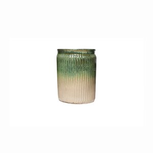 Pot cilinder rib D 40 x H 55 cm Pistache/cream