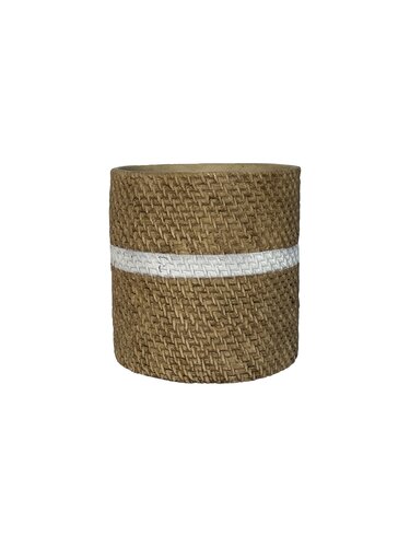 Pot Cilinder Strepen D23 x H23,5 cm Wit/Naturel