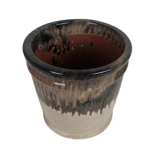 Bloempot black/cream - D 35 x H 32 cm - afbeelding 2