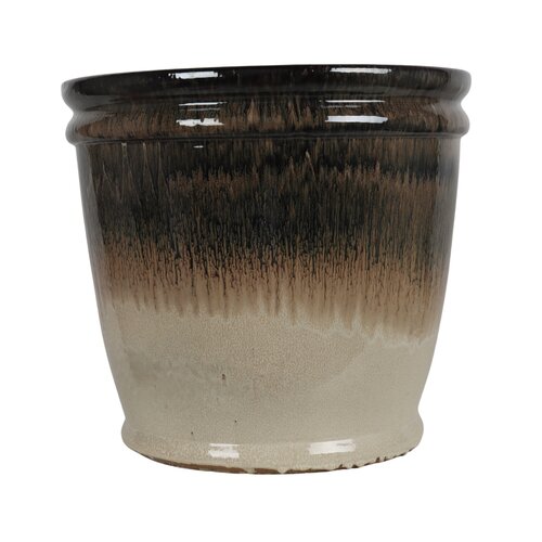 Bloempot black/cream - D 56 x H 49 cm - afbeelding 1
