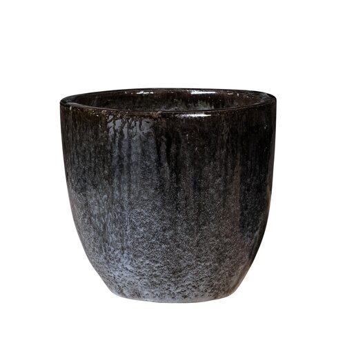 Pot egg glazuur D 35 x H 30 cm blossom black