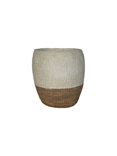  Pot Eivorm D21,5 x H23 cm Wit/Naturel