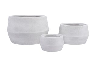 Pot fibre clay D 23,5 x H 14 cm Sandbeige - afbeelding 2