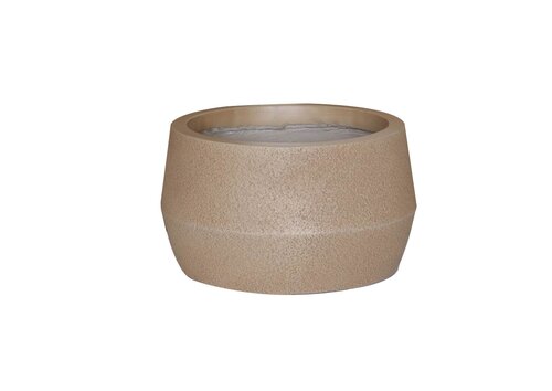 Pot fibre clay D 23,5 x H 14 cm Sandbrown - afbeelding 1