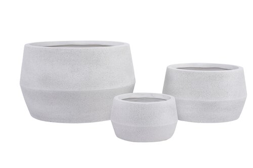 Pot fibre clay D 48,5 x H 30 cm Sandbeige - afbeelding 2