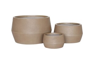 Pot fibre clay D 48,5 x H 30 cm Sandbrown - afbeelding 2