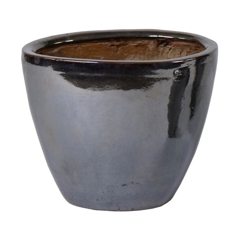 Pot Grace oval high Bronze − B 37 x D 26 x H 31 cm